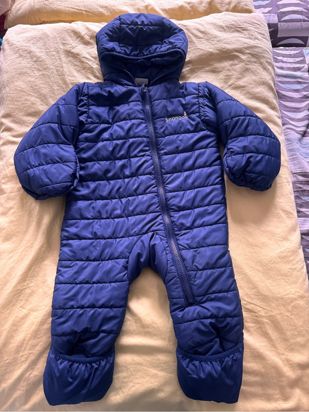 Toddler (18-24 months) Blue Puffer Bunting Jacket with Hood